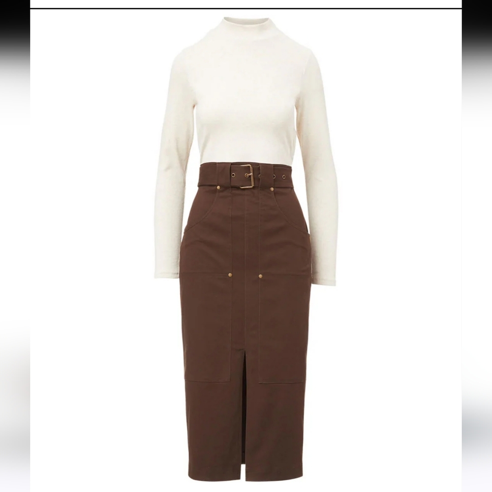 NEW* Veronica Beard Oatmeal Brown Morrisey Dress